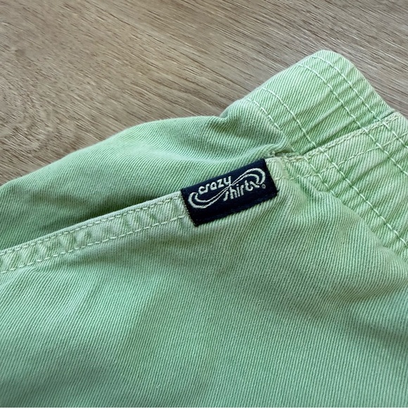 Crazy Shirts Hawaii Key Lime Dyed Shorts Mens Size Small Green Drawstring Cotton - Picture 5 of 9